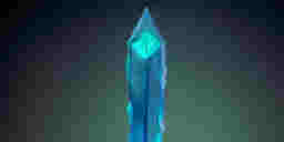 A crystal sword with an elegantly-carved hilt.