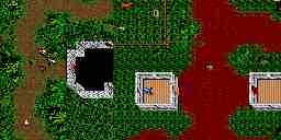 Two comparison screenshot: on the left are Ultima 6 heroes walking along a brown dirt path. On the right they are walking down a bright red dirt path.