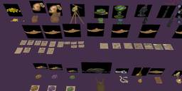 A folder of Daggerfall pixel art images of potion bottles: Poison, Stamina, Health, Feather Falling, etc. Pixel art.