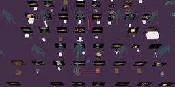 A folder of Daggerfall pixel art images of potion bottles: Poison, Stamina, Health, Feather Falling, etc. Pixel art.