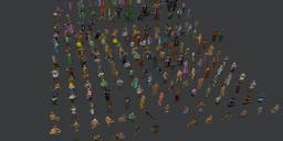 Knights, peasants, kings, wizards, etc.  An array of Daggerfall NPC character reference images in a grid.