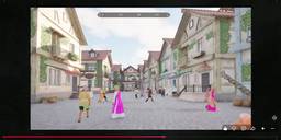 A bright day in a medieval city as people walk around. Screenshot from the game Wayward Realms' devlog video