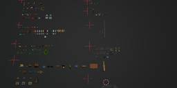 An array of 3D models. Parchment deeds, potions, ingots, jewelry, bottled potions, plants.